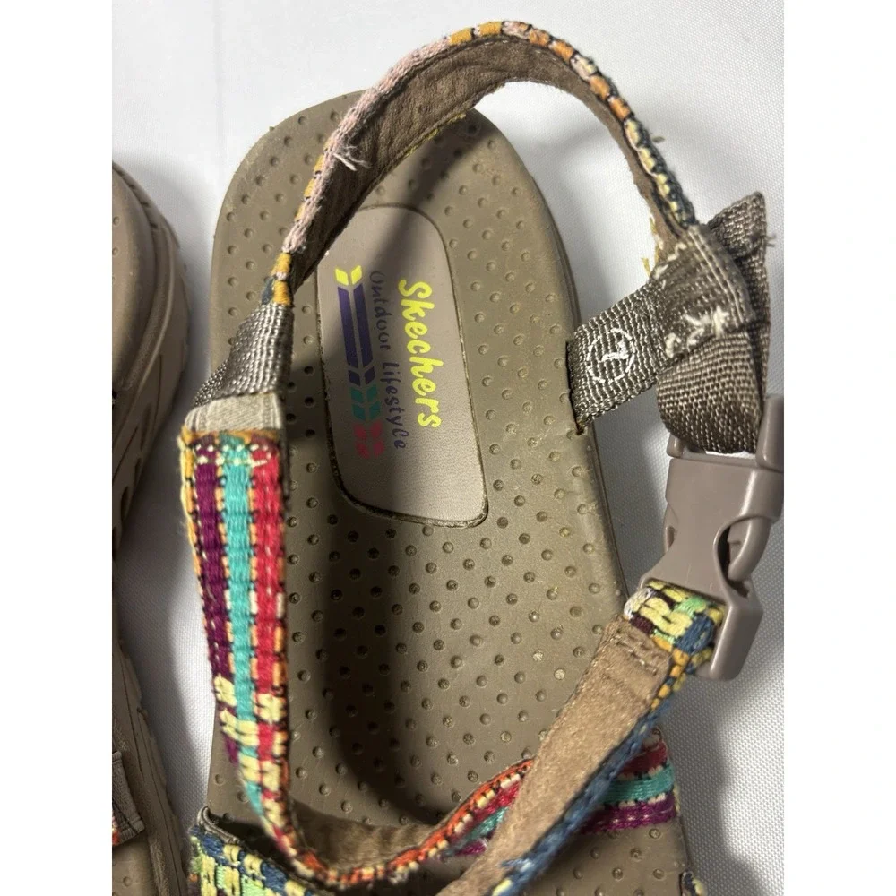 Skechers Reggae-Sew Me Sandals‎ MultiColor 7 Women's Strappy Outdoor Lifestyle